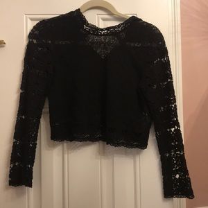 Black high neck crop top